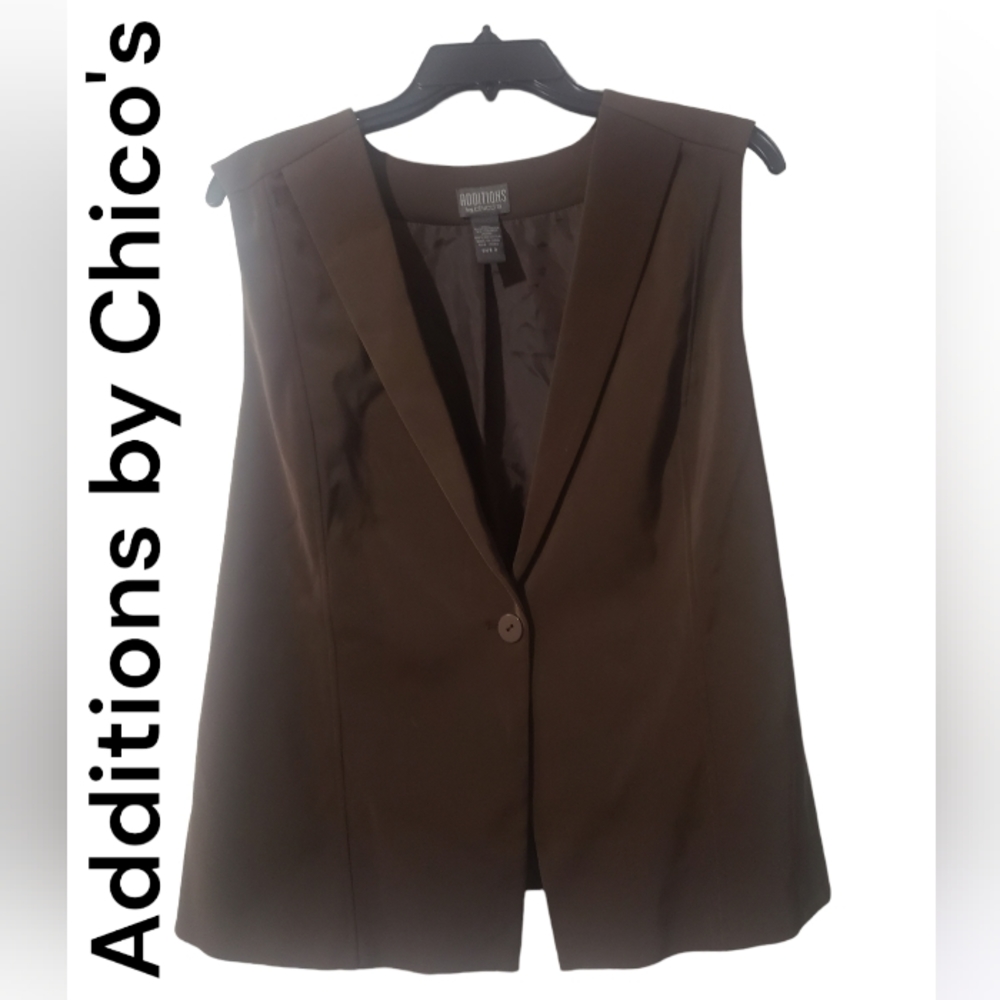 Sleeveless Brown Vest, Additions by Chico's, Size 3